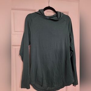 Men's Lululemon Aqua Blue Green Grey Size Medium long sleeve hoodie NWOT